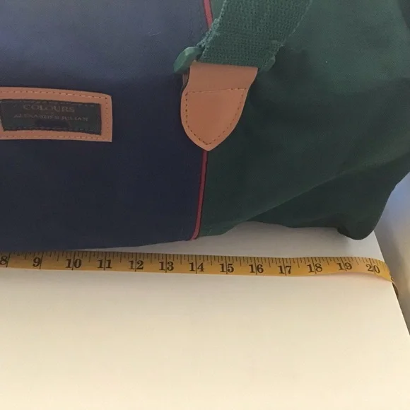 Alexander Julian Colours Men’s Canvas Duffle Bag Hunter Green & Dk Blue Unisex - Picture 9 of 15